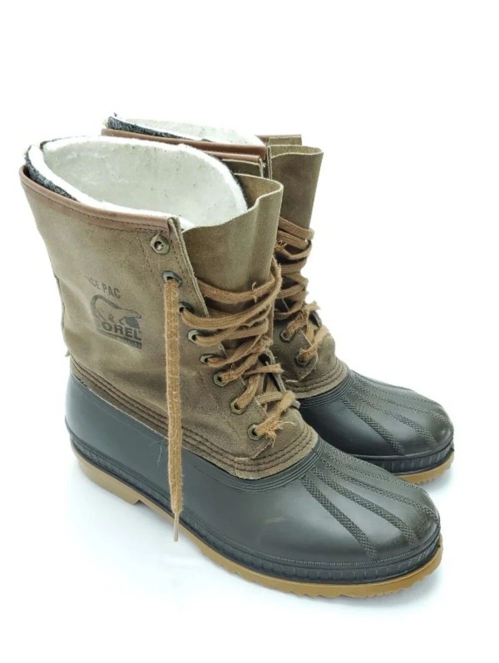 Vintage Sorel Kaufman Ice Pac Waterproof Suede Duck Winter Snow Boots Size 10